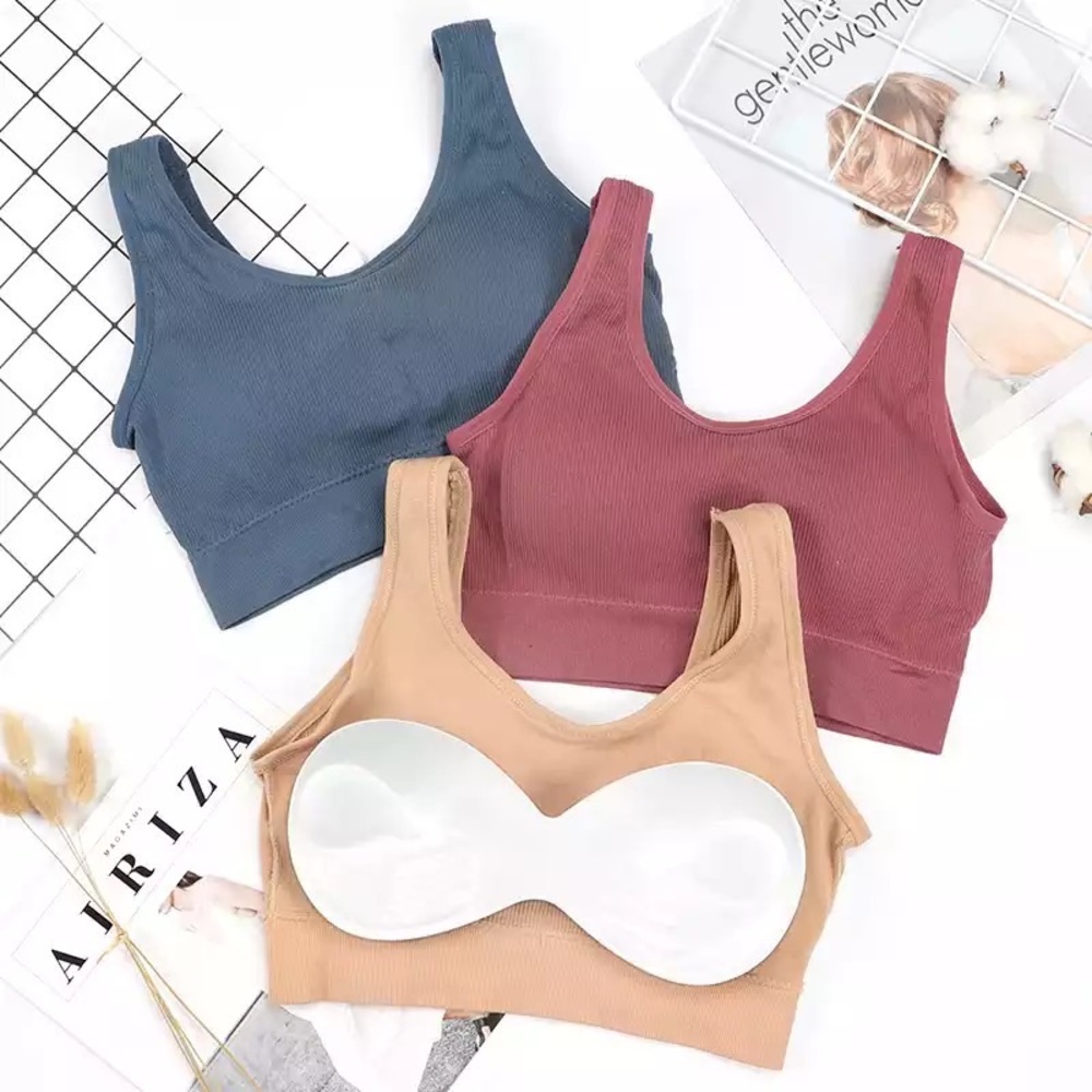 Deep V Back Sports Bra, Gathered Shockproof Running Bra, Seamless In one size - Picture 5 of 7